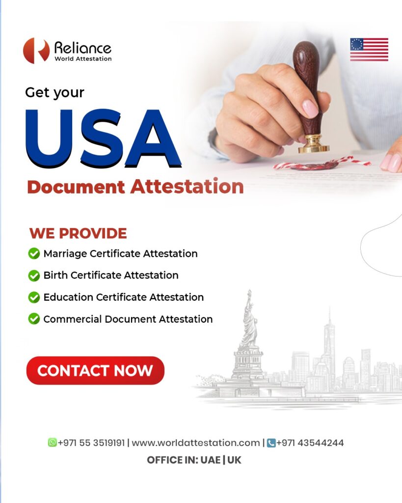 USA Document Attestation in Dubai