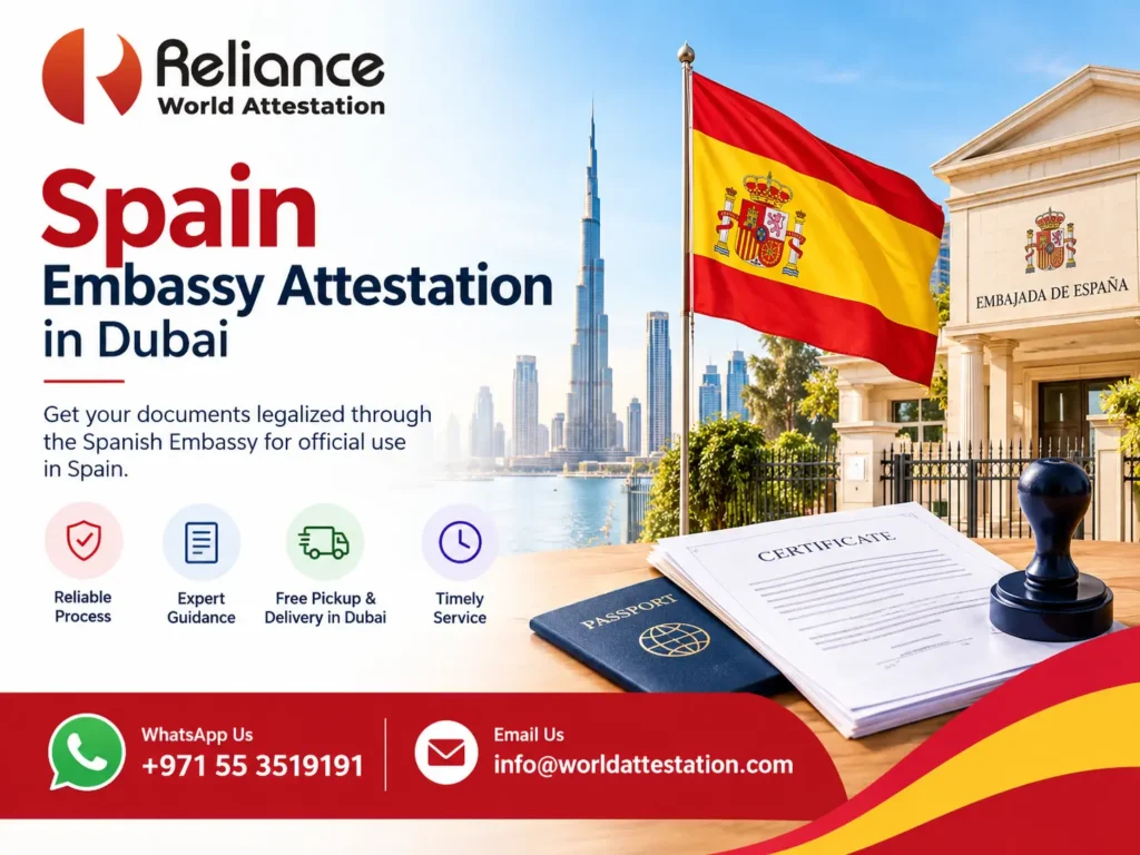 Spain Embassy Attestation in Dubai